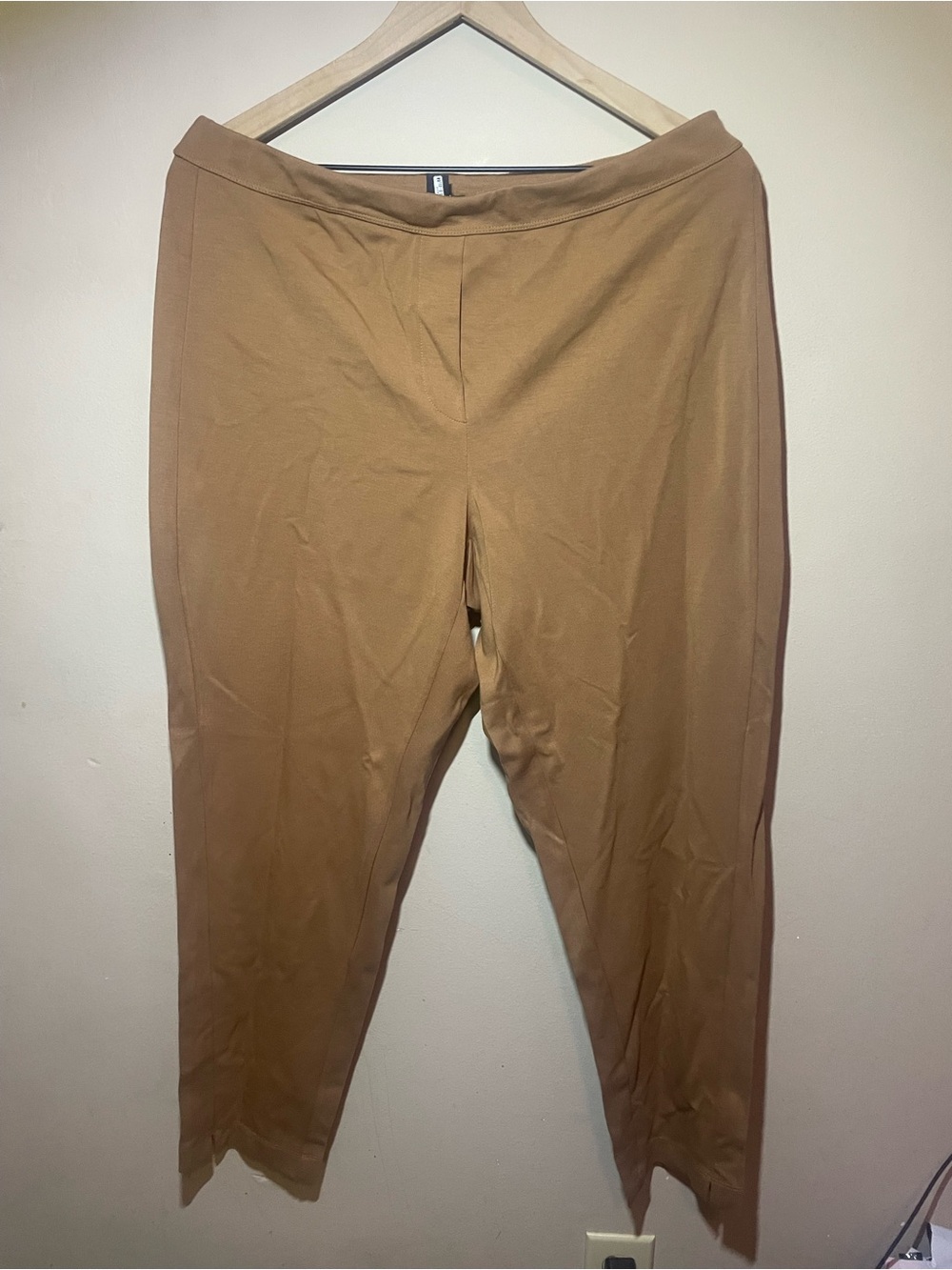 J. Jill Wearever Collection Tan Pull On Cropped Pants Medium Stretch Career